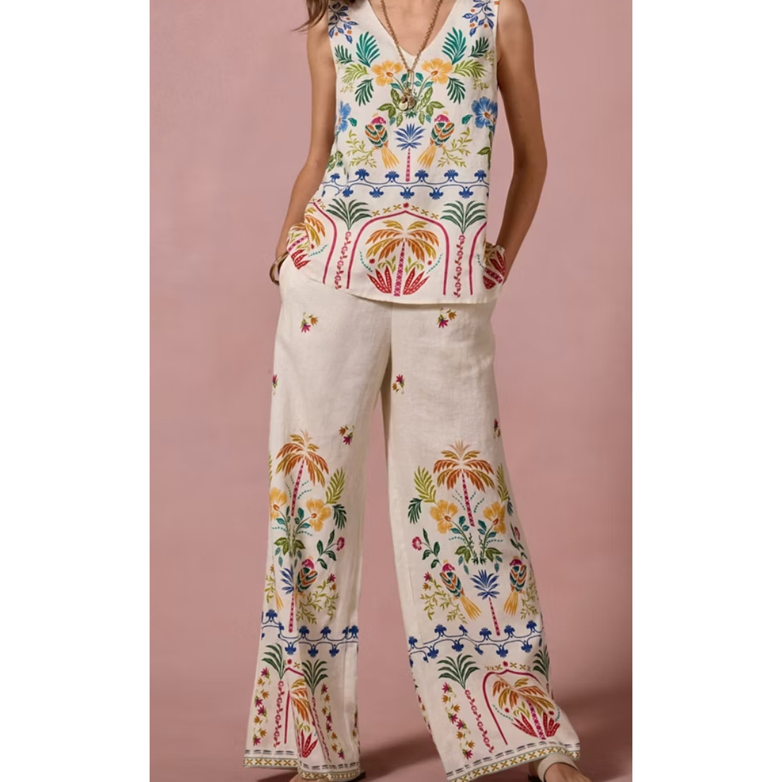 Nwt Johnny Was Wide Leg Linen Pants, Xl $225 Sold Out